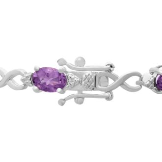 7ct Amethyst and Diamond Infinity Bracelet