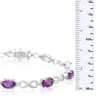 7ct Amethyst and Diamond Infinity Bracelet