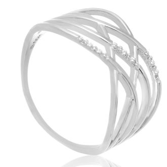 Diamond Swirl Band Ring