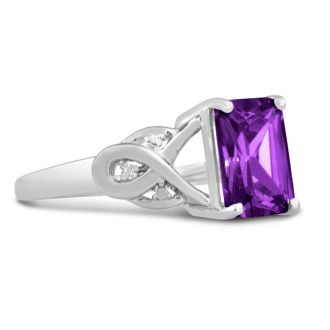 2 3/4ct Amethyst and Diamond Infinity Ring. Amazing Amethyst Ring At A Very Low Price!
