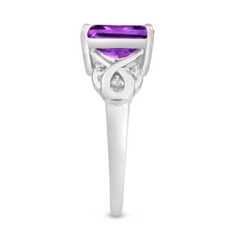 2 3/4ct Amethyst and Diamond Infinity Ring. Amazing Amethyst Ring At A Very Low Price!