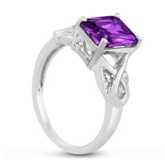 2 3/4ct Amethyst and Diamond Infinity Ring. Amazing Amethyst Ring At A Very Low Price!