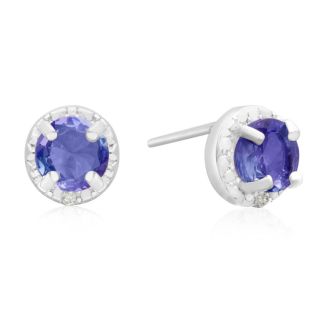1ct Tanzanite and Diamond Halo Earrings

