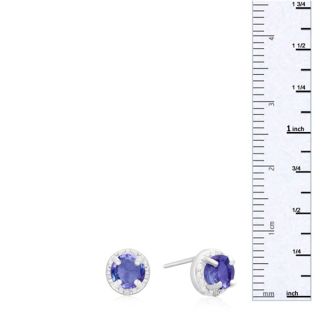 1ct Tanzanite and Diamond Halo Earrings
