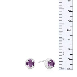 3/4ct Amethyst and Diamond Halo Earrings.  Blowing These Earrings Out!  Grab This Deal!