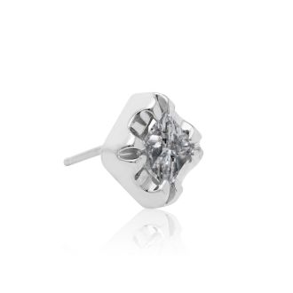 ONLY 4 PAIRS REMAIN AT THIS CRAZY DEAL PRICE!  1 Carat Princess Shape Diamond Stud Earrings In White Gold,