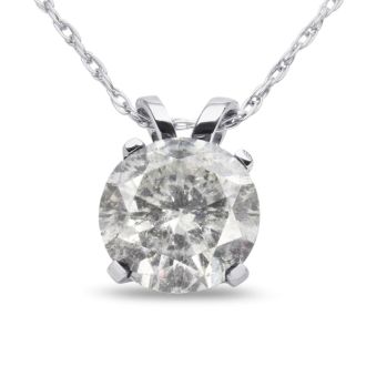 1 ½ Carat Diamond Pendant in 14k White Gold. Big,But Not Very Fine Diamond. Great For The Money!
