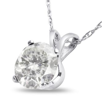 1 ½ Carat Diamond Pendant in 14k White Gold. Big,But Not Very Fine Diamond. Great For The Money!
