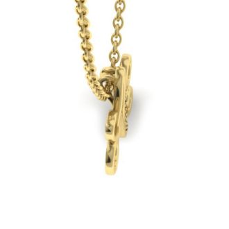 Letter A Diamond Initial Necklace In Yellow Gold With 6 Diamonds