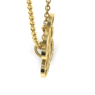 Letter B Diamond Initial Necklace In Yellow Gold With 6 Diamonds