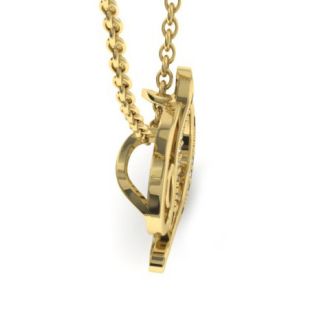 Letter D Diamond Initial Necklace In Yellow Gold With 6 Diamonds