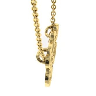 Letter F Diamond Initial Necklace In Yellow Gold With 6 Diamonds