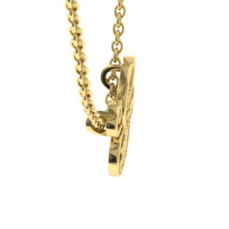 Letter G Diamond Initial Necklace In Yellow Gold With 6 Diamonds