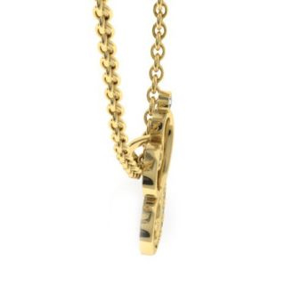 Letter I Diamond Initial Necklace In Yellow Gold With 6 Diamonds