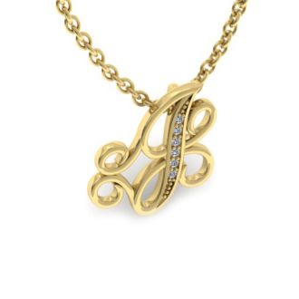 Diamond Initial Necklace | J Diamond Initial Necklace | Yellow Gold ...