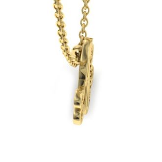 Letter J Diamond Initial Necklace In Yellow Gold With 6 Diamonds