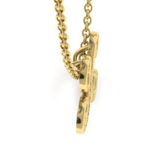 Letter K Diamond Initial Necklace In Yellow Gold With 6 Diamonds