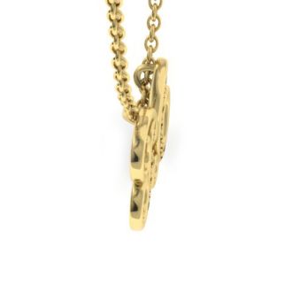 Letter M Diamond Initial Necklace In Yellow Gold With 6 Diamonds