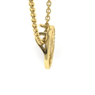 Letter O Diamond Initial Necklace In Yellow Gold With 6 Diamonds