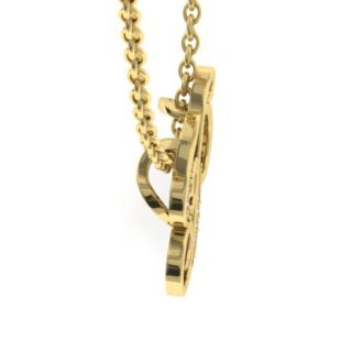 Letter P Diamond Initial Necklace In Yellow Gold With 6 Diamonds