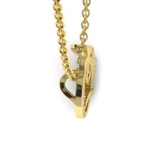 Letter Q Diamond Initial Necklace In Yellow Gold With 6 Diamonds