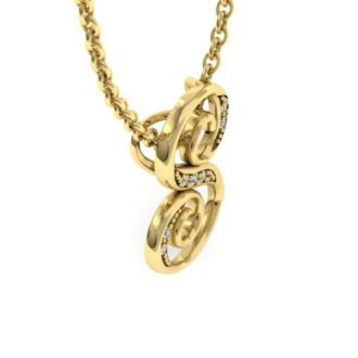 Letter S Diamond Initial Necklace In Yellow Gold With 6 Diamonds