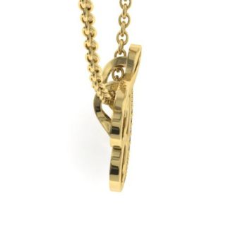 Letter T Diamond Initial Necklace In Yellow Gold With 6 Diamonds
