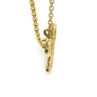 Letter Y Diamond Initial Necklace In Yellow Gold With 6 Diamonds