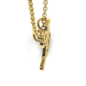 Letter Z Diamond Initial Necklace In Yellow Gold With 6 Diamonds