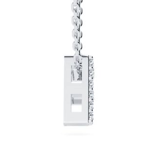 Letter F Diamond Initial Necklace In 14K White Gold With 13 Diamonds