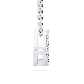 Letter J Diamond Initial Necklace In 14K White Gold With 13 Diamonds