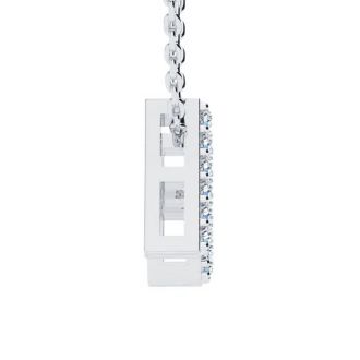 Letter N Diamond Initial Necklace In 14K White Gold With 13 Diamonds