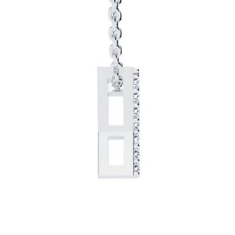 Letter Y Diamond Initial Necklace In 14K White Gold With 13 Diamonds