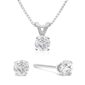 APPRAISED 1/3 Carat Diamond Studs and Necklace Set. BLOWOUT PRICE!
