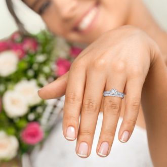 2.00 Carat Classic Prong Set Bridal Set In 14K White Gold