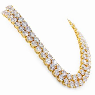 Fine Clear Crystal Line Double Strand Necklace, 16 & 18 Inches