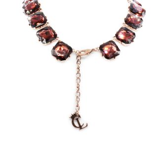 Fine Pink Crystal Cushion Strand Necklace, 18 Inches