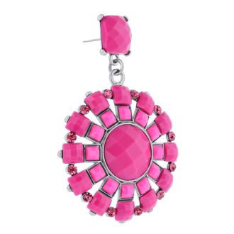 Passiana Spring Crystal Earrings, Pink
