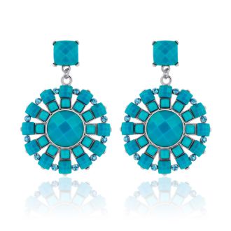 Spring Crystal Earrings, Turq