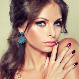 Spring Crystal Earrings, Turq