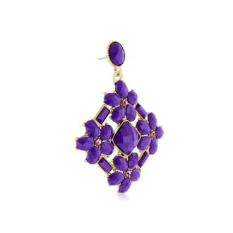 Passiana Statement Crystal Earrings, Purple