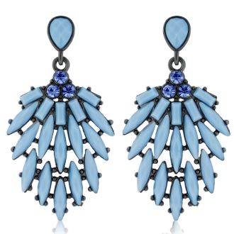 Passiana Cascading Crystal Earrings, Blue
