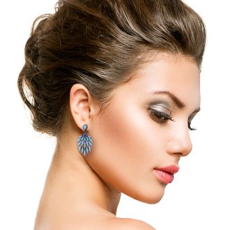 Passiana Cascading Crystal Earrings, Blue