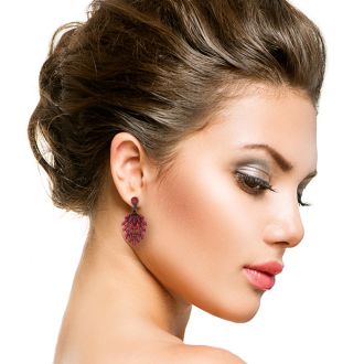 Passiana Cascading Crystal Earrings, Marsala