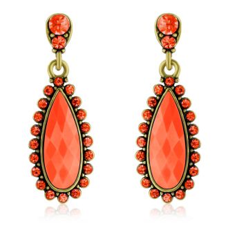 Drop Crystal Earrings, Orange