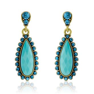Passiana Drop Crystal Earrings,  Turquoise
