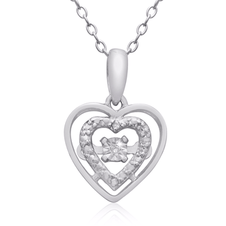 Shimmering Stars Diamond Heart Necklace
