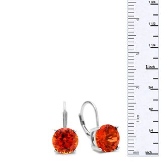 5 1/2ct Created Padparadscha Sapphire Drop Earrings
