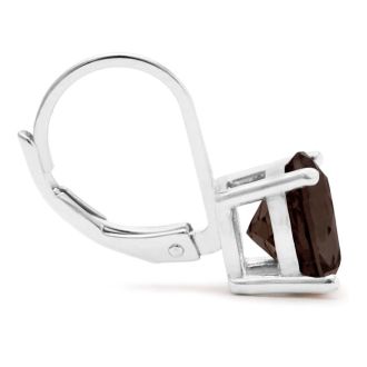 5 Carat Smoky Quartz Leverback Earrings In Sterling Silver
