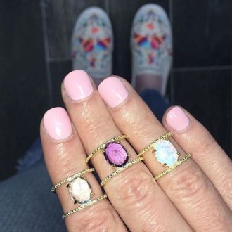 3 Carat Amethyst and Diamond Open Shank Ring In 14 Karat Yellow Gold Over Sterling Silver